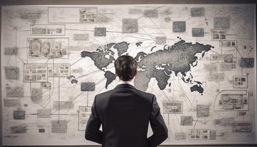 A strategist before a world map